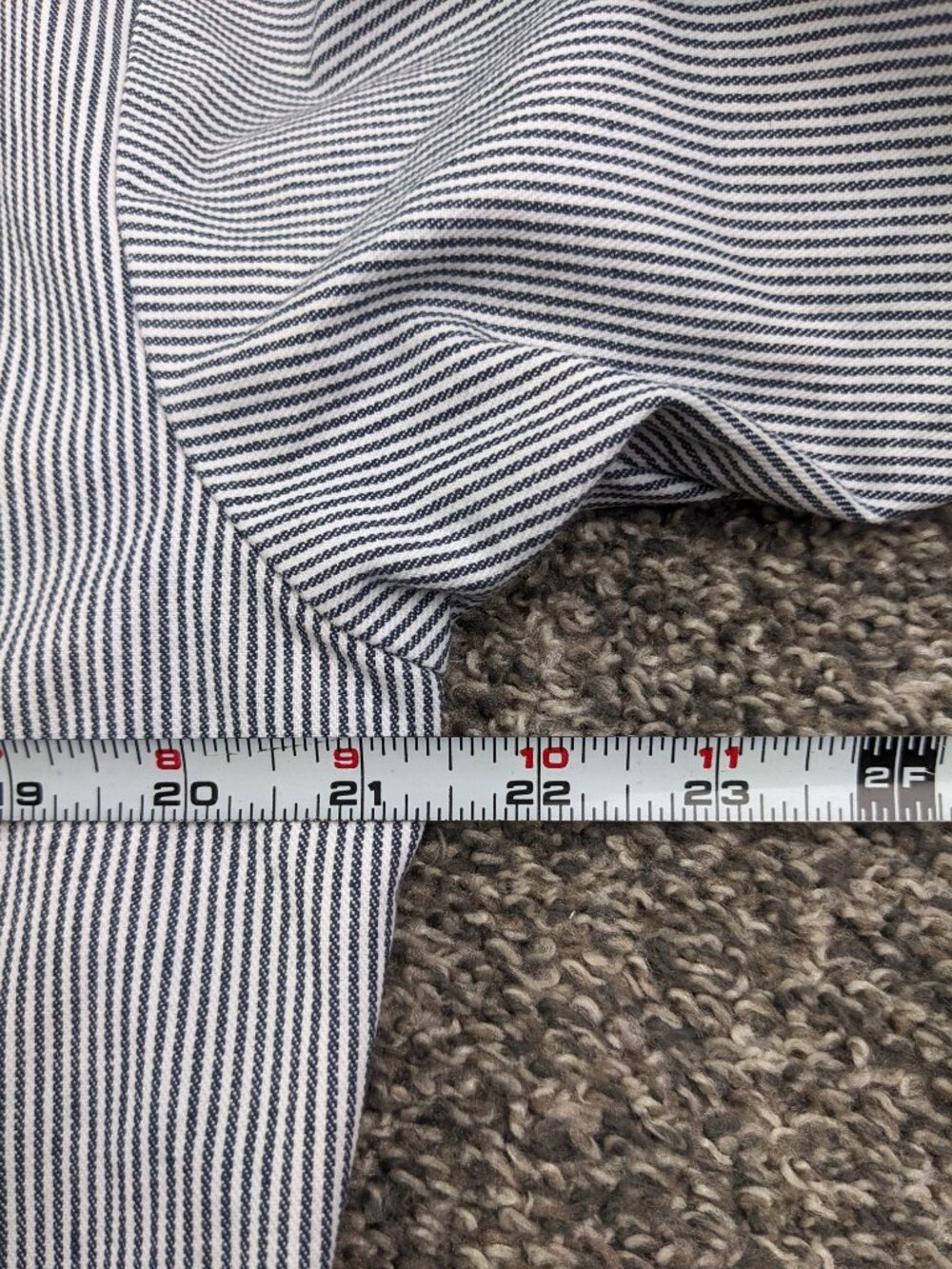 Vintage Ben Davis Shirt Mens Small Blue White 1/4 Zip Collared Work Made in USA - Picture 7 of 9